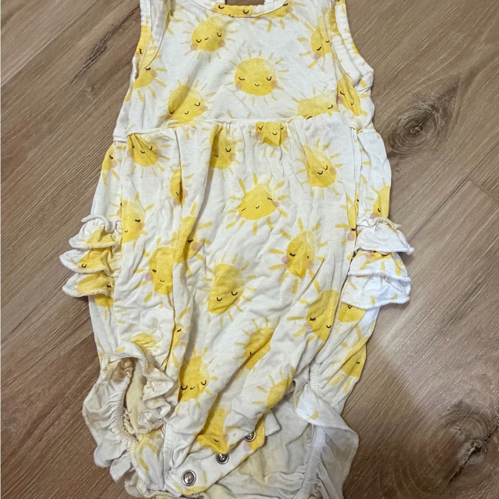Little Sleepies sunshine Romper ruffle on back